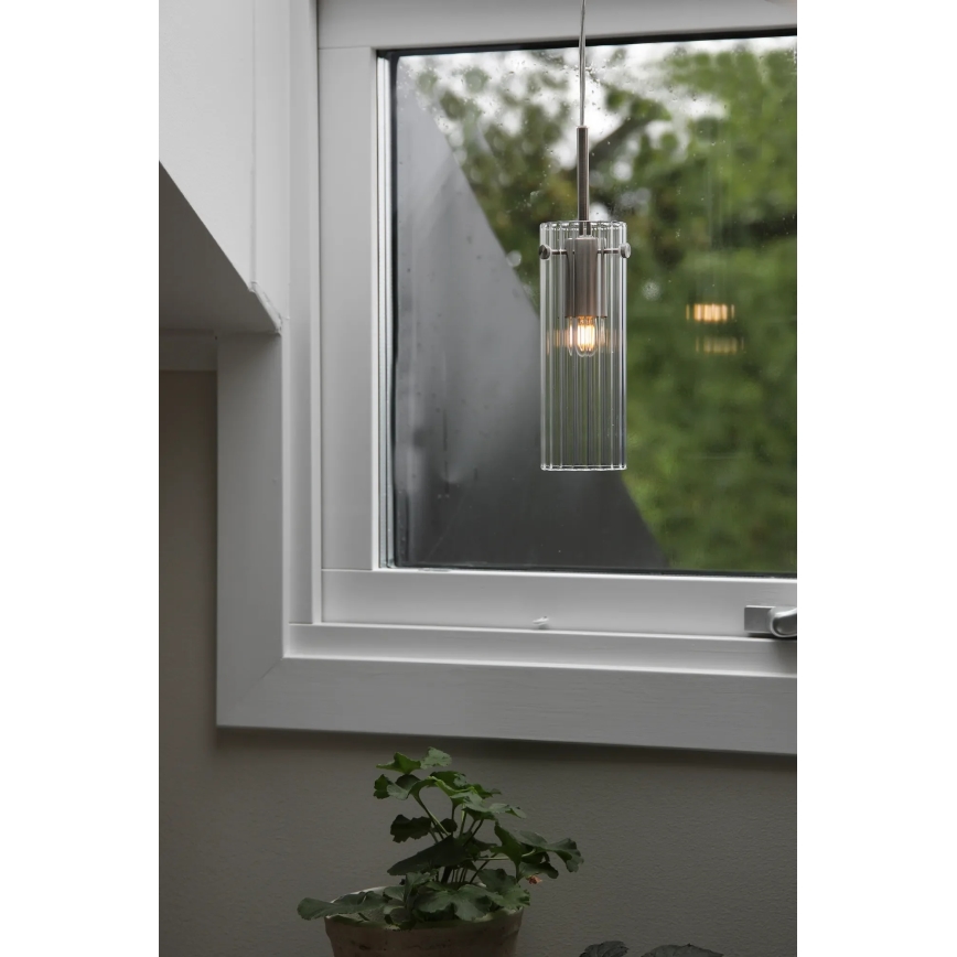 Markslöjd 109013 - Pakabinamas šviestuvas ant laido TIBIA 1xE14/40W/230V skaidrus/žalvaris