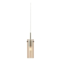 Markslöjd 109015 - Pakabinamas šviestuvas su laidu TIBIA 1xE14/40W/230V dūminė smėlio spalvos/žalvaris