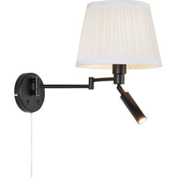 Markslöjd 109016 - LED sieninis šviestuvas PIVOT 1xE27/40W/230V + LED/4W kreminė/juoda