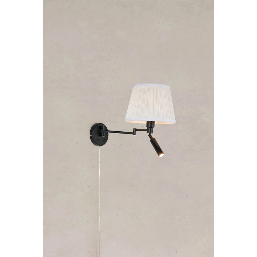 Markslöjd 109016 - LED sieninis šviestuvas PIVOT 1xE27/40W/230V + LED/4W kreminė/juoda