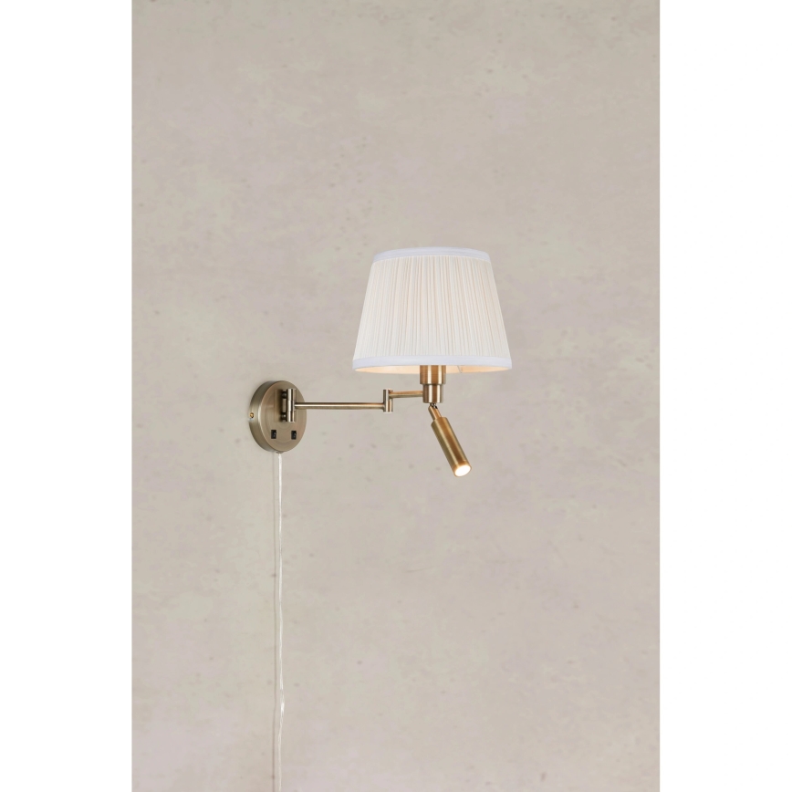 Markslöjd 109017 - LED sieninis šviestuvas PIVOT 1xE27/40W/230V + LED/4W kreminis/žalvarinis