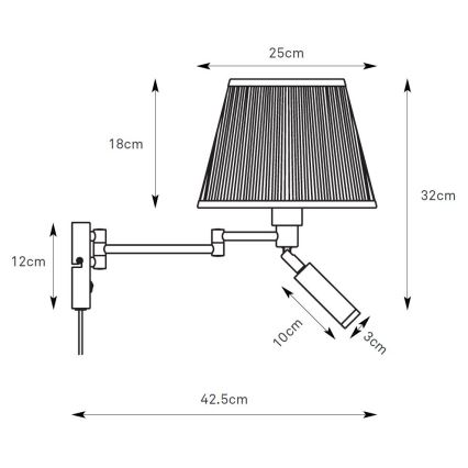 Markslöjd 109017 - LED sieninis šviestuvas PIVOT 1xE27/40W/230V + LED/4W kreminis/žalvarinis