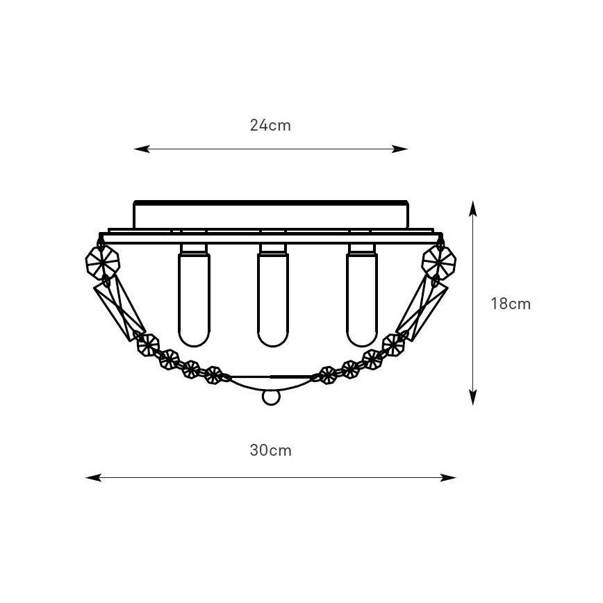 Markslöjd 109031 - Vonios kambario lubinis šviestuvas ESTELLE 3xG9/20W/230V skersmuo 30 cm IP44 žalvaris