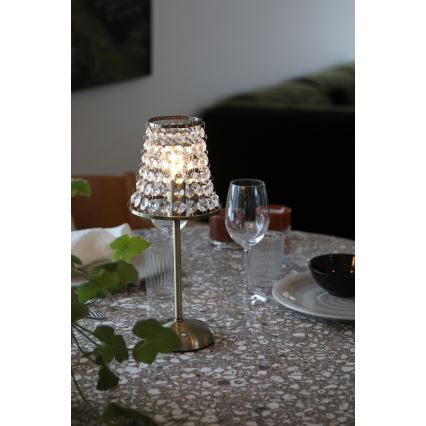 Markslöjd 109125 - LED dimeriuojama įkraunama jutiklinė stalinė lempa LIORA 1xE14/2W/2000 mAh, žalvarinė