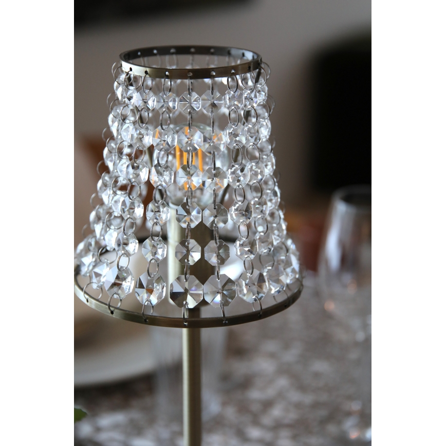 Markslöjd 109125 - LED dimeriuojama įkraunama jutiklinė stalinė lempa LIORA 1xE14/2W/2000 mAh, žalvarinė