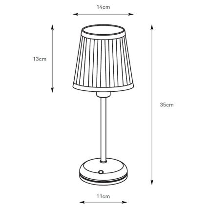 Markslöjd 109126 - ANNO LED stalinė lempa, reguliuojamo ryškumo, įkraunama, jutiklinė, 1xE14/2W/2000 mAh, balta/žalvaris