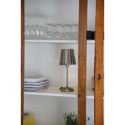 Markslöjd 109127 - LED reguliuojama įkraunama jutiklinė stalinė lempa CELIA 1xE14/2W/2000 mAh žalvaris