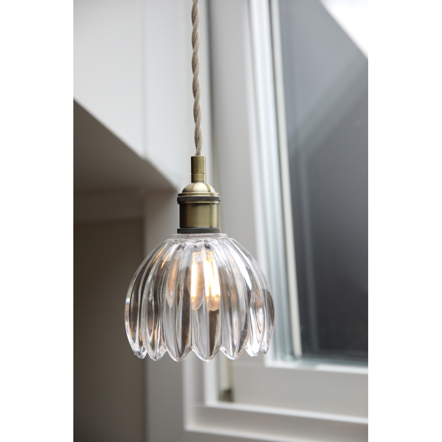 Markslöjd 109136 - pakabinamas šviestuvas ant laido GOTA 1xE14/40W/230V, skersmuo 13 cm, žalvaris/skaidrus