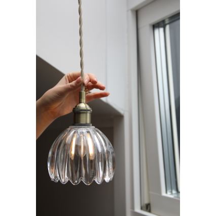Markslöjd 109136 - pakabinamas šviestuvas ant laido GOTA 1xE14/40W/230V, skersmuo 13 cm, žalvaris/skaidrus