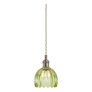 Markslöjd 109138 - Pakabinamas šviestuvas ant laido GOTA 1xE14/40W/230V, skersmuo 13 cm, dūminė žalia/žalvaris