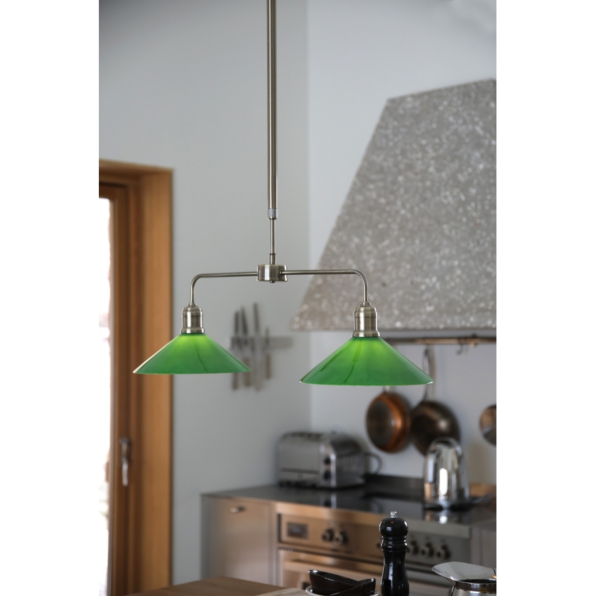 Markslöjd 109161 - VELA šviestuvas ant strypo 2xE27/60W/230V žalias/žalvarinis