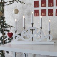 Markslöjd 700640 - Kalėdinė žvakidė SVANEHOLM 5xE10/3W/230V balta