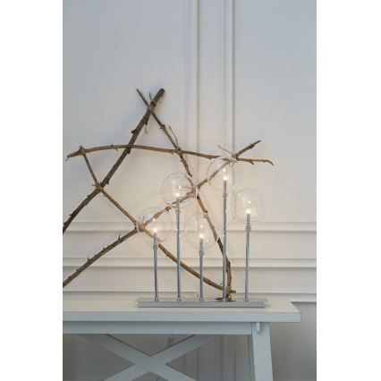 Markslöjd 703519 - Kalėdinė žvakidė MÄSTER 7xE5/0,8W/230/12V matinis chromas