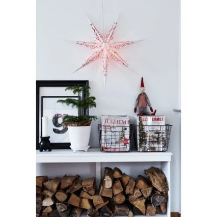 Markslöjd 703553 - Kalėdų dekoracija ELIN 1xE14/25W/230V balta/raudona 75 cm