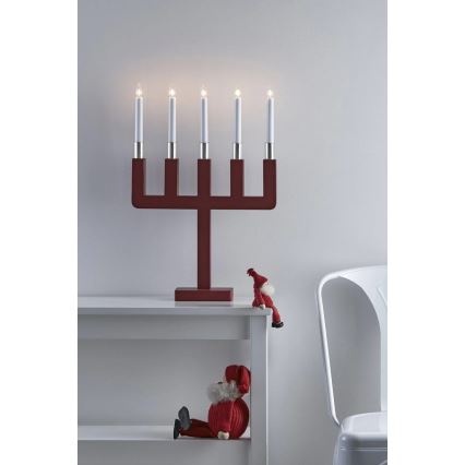 Markslöjd 704220 - Kalėdinė žvakidė SUNDSTOORP 5xE10/3W/230V raudona