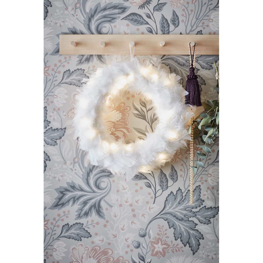 Markslöjd 705290 - LED Kalėdinis vainikas FEATHER LED/1,2W/3xAA diametras 35 cm