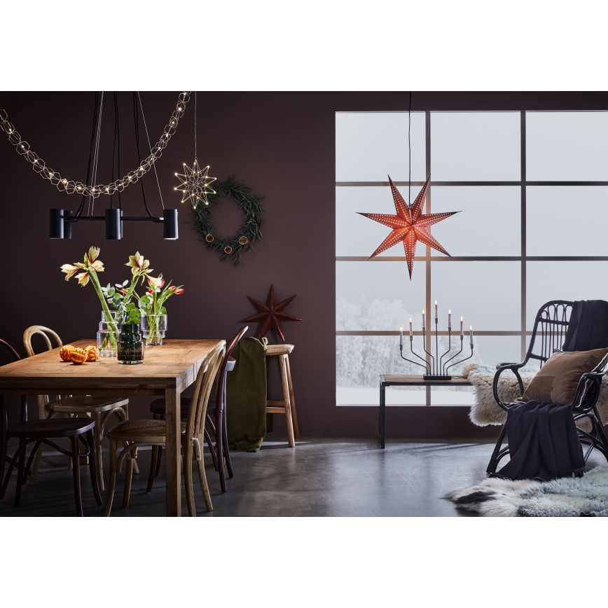 Markslöjd 705808 - Kalėdų dekoracija EMBLA 1xE14/25W/230V diametras 75 cm raudona