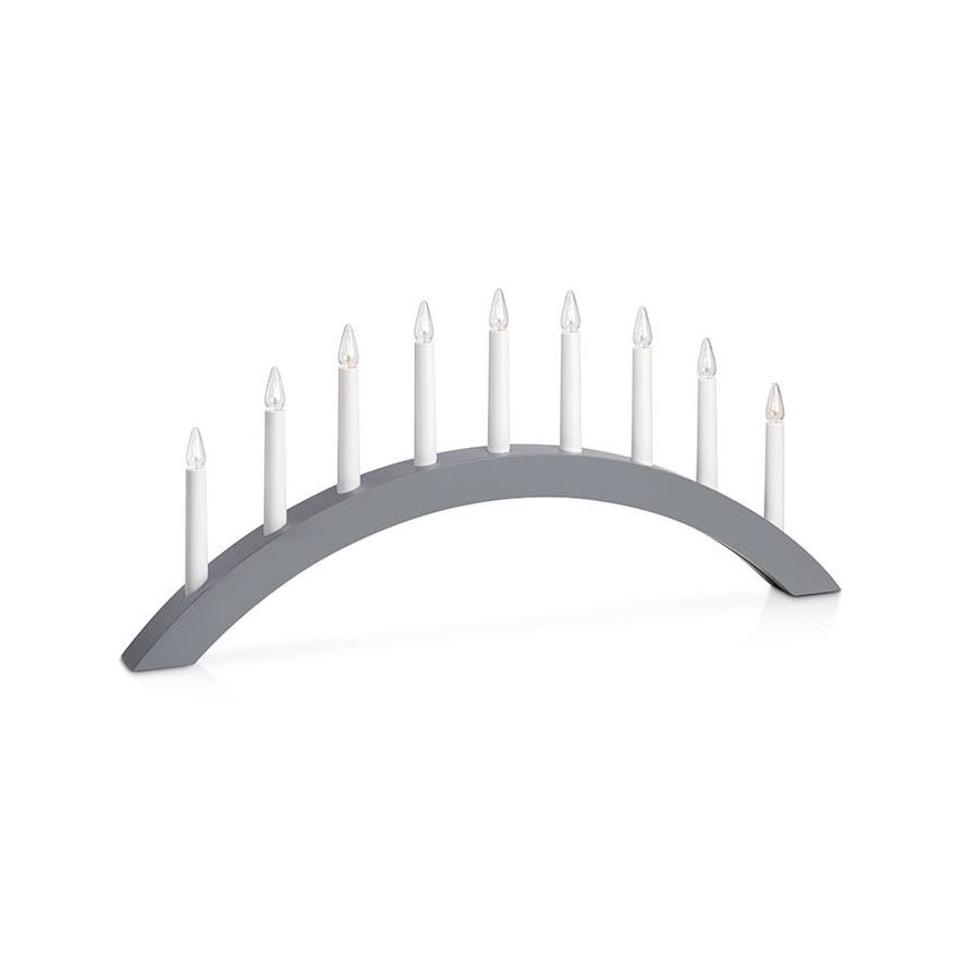 Markslöjd 705811 - Kalėdinė žvakidė ATLE 9xE10/3W/230V pilka