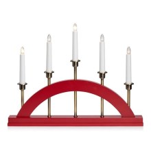 Markslöjd 705833 - Kalėdinė žvakidė BRIDGE 5xE10/3W/230V raudona