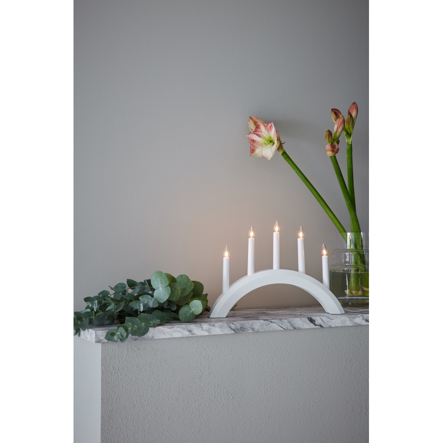 Markslöjd 705952 - Kalėdinė žvakidė AVENTO 5xE10/3W/230V balta