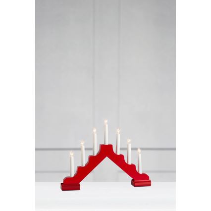 Markslöjd 706050 - LED Kalėdinė žvakidė EVELIN 7xLED/0,06W/6xAA balta