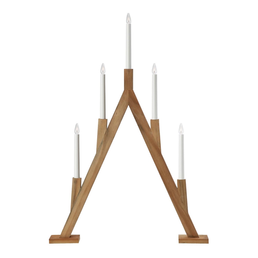Markslöjd 706161 - Kalėdinė žvakidė BJURFORS 5xE10/3W/230V ruda