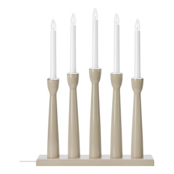 Markslöjd 706469 - Kalėdinė žvakidė MASESKÄR 5xE10/3W/230V pušis/smėlinė
