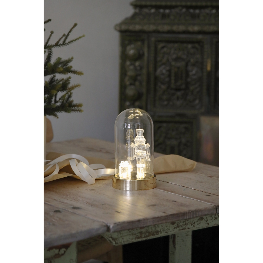 Markslöjd 706527 - LED Kalėdinė dekoracija ISLA LED/0,12W/3xAA žalvaris/riešutų laužytojas