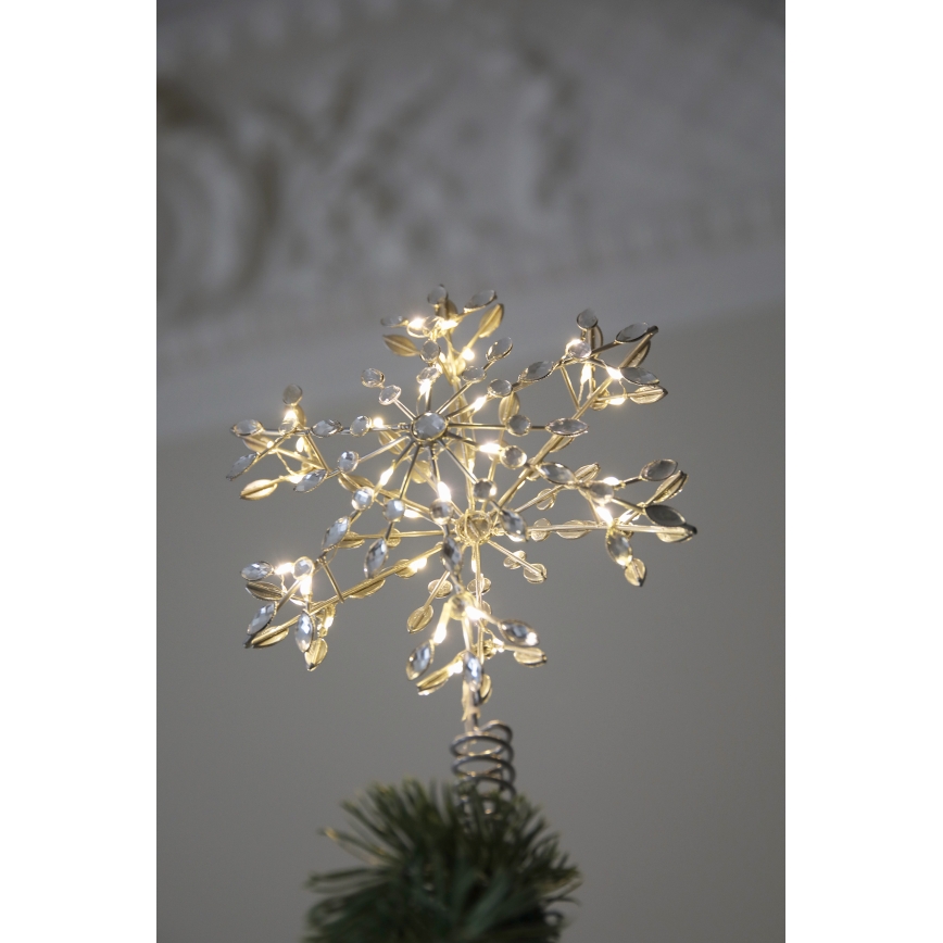 Markslöjd 706555 - LED Kalėdinė žvaigždė ant eglutės GLINA LED/2,16W/2xAA sidabrinė