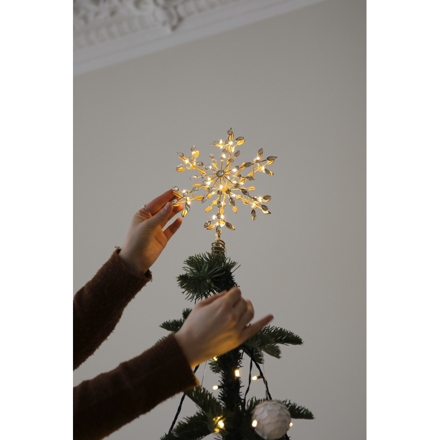 Markslöjd 706556 - LED Kalėdinė žvaigždė ant eglutės GLINA LED/2,16W/2xAA auksinė