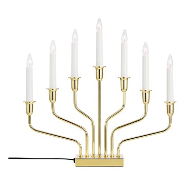 Markslöjd 706561 - Kalėdinė žvakidė BROSA 7xE10/3W/230V auksinė