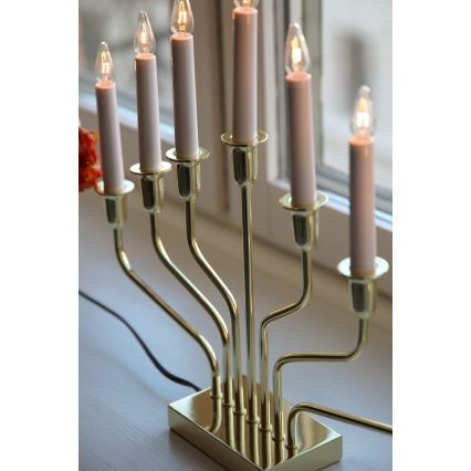 Markslöjd 706561 - Kalėdinė žvakidė BROSA 7xE10/3W/230V auksinė