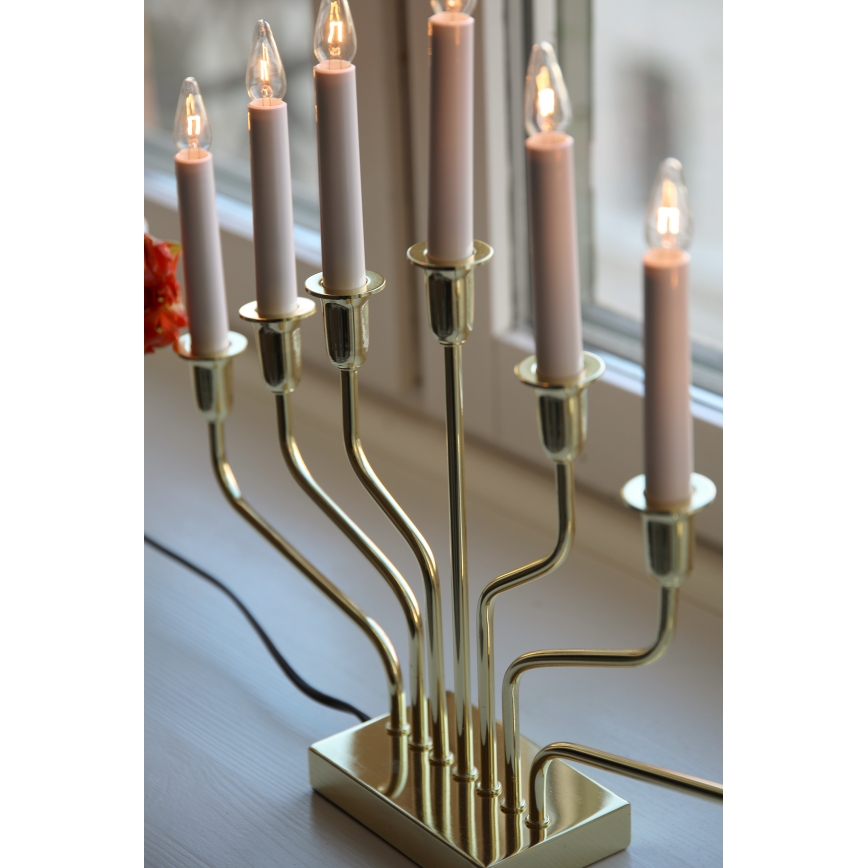 Markslöjd 706561 - Kalėdinė žvakidė BROSA 7xE10/3W/230V auksinė