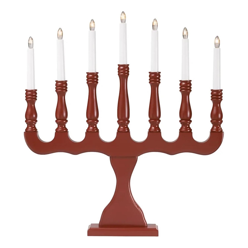 Markslöjd 8004,1 - Kalėdinė žvakidė SVANEHOLM 7xE10/3W/230V pušis/raudona