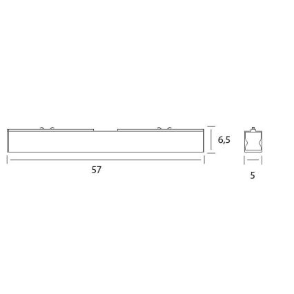 MAXLIGHT C0190 - LED lubinis šviestuvas LINEAR LED/18W/230V 57 cm juoda