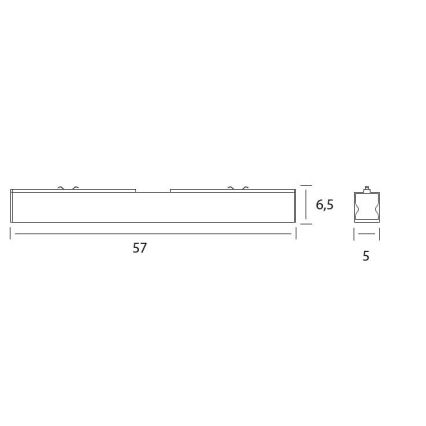 MAXLIGHT C0190D - LED Pritemdomas lubinis šviestuvas LINEAR LED/18W/230V 57 cm juoda