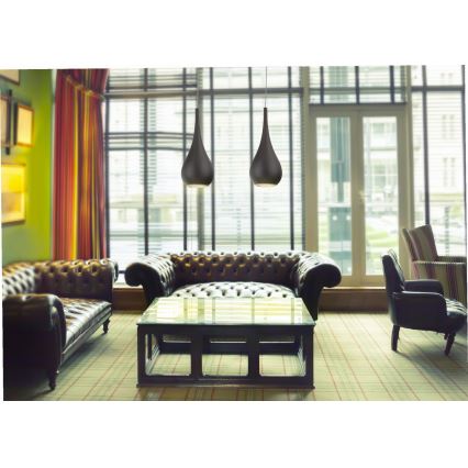 MAXLIGHT P0233 - Pakabinamas sietynas DROP 1xE27/40W/230V diametras 20 cm juoda