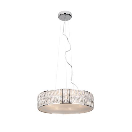 MAXLIGHT P0236 - Pakabinamas sietynas DIAMANTE 5xG9/42W/230V diametras 38 cm blizgus chromas