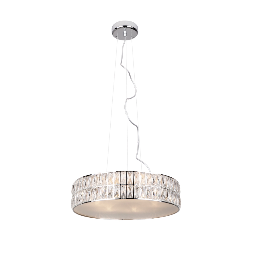 MAXLIGHT P0236 - Pakabinamas sietynas DIAMANTE 5xG9/42W/230V diametras 38 cm blizgus chromas