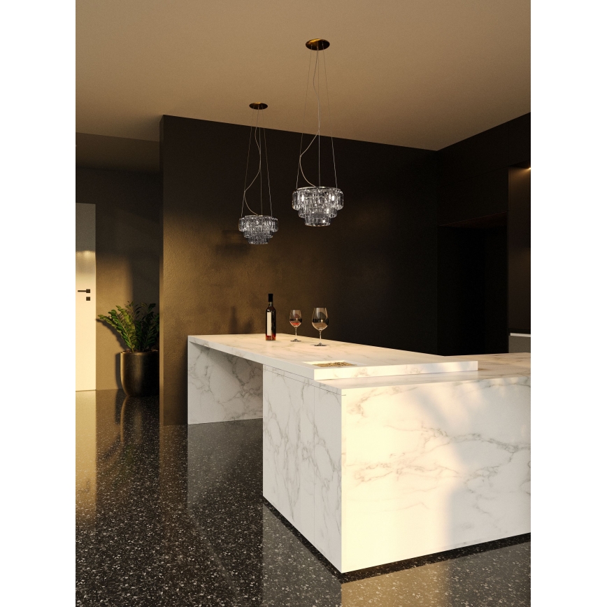 MAXLIGHT P0259 - Pakabinamas sietynas MONACO 9xG9/40W/230V diametras 42 cm blizgus chromas