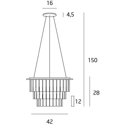 MAXLIGHT P0259 - Pakabinamas sietynas MONACO 9xG9/40W/230V diametras 42 cm blizgus chromas