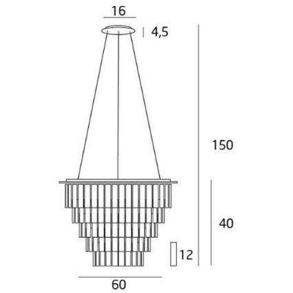 MAXLIGHT P0260 - Pakabinamas sietynas MONACO 15xG9/40W/230V diametras 60 cm blizgus chromas