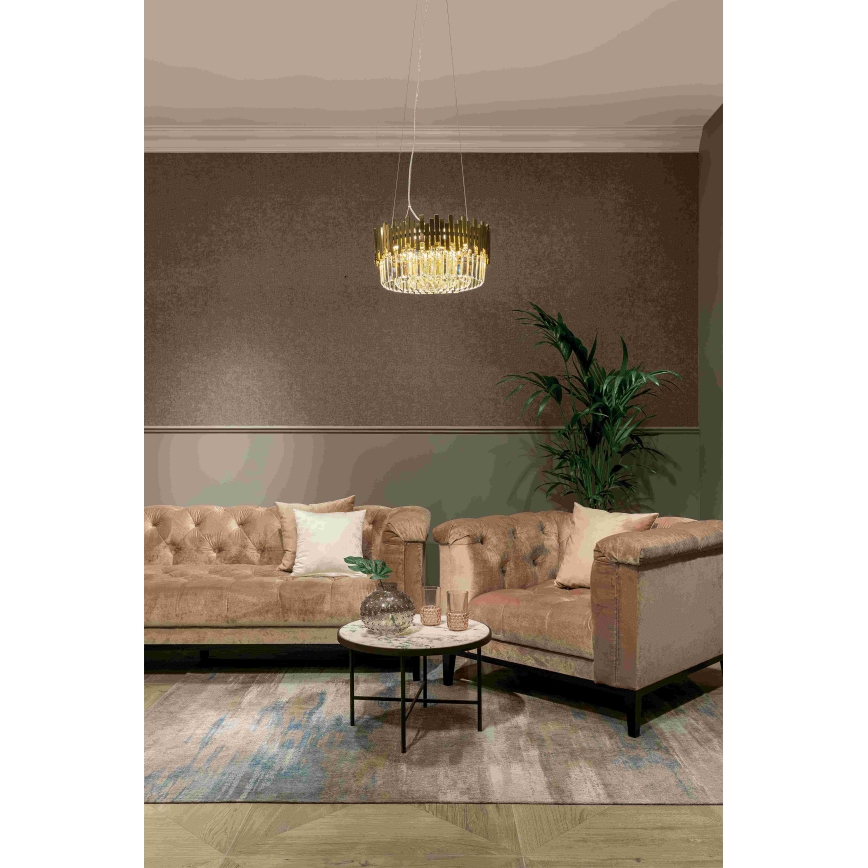 MAXLIGHT P0368 - Pakabinamas sietynas TREND 8xE14/40W/230V diametras 45 cm auksas