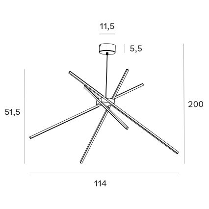 MAXLIGHT P0412 - LED Pakabinamas sietynas VORAS LED/33W/230V juoda