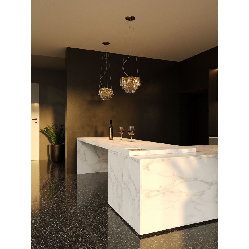MAXLIGHT P0423 - Pakabinamas sietynas MONACO 9xG9/40W/230V diametras 42 cm auksas