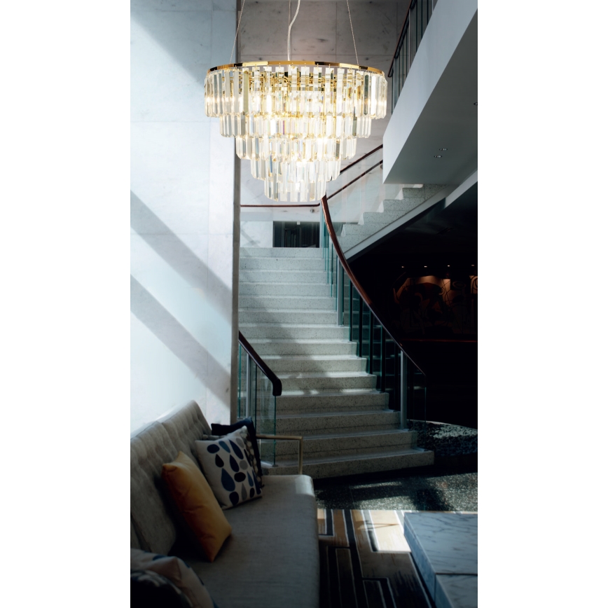 MAXLIGHT P0424 - Pakabinamas sietynas MONACO 15xG9/40W/230V diametras 60 cm auksas