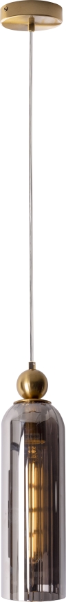 MAXLIGHT P0511 - Pakabinamas sietynas CAMPANILA 1xE27/40W/230V diametras 10 cm žalvaris/pilka