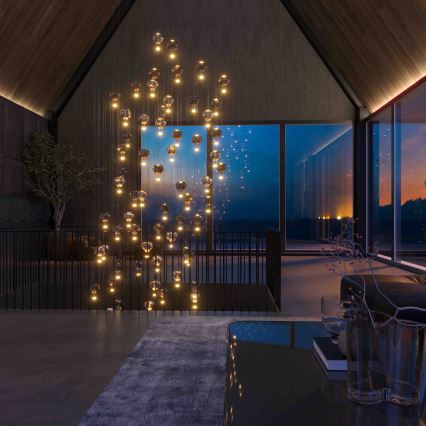 MAXLIGHT P0526D - LED Reguliuojamas pakabinamas sietynas PALLONCINI 11xLED/6W/230V diametras 45 cm permatoma/smėlio spalva/dūminis