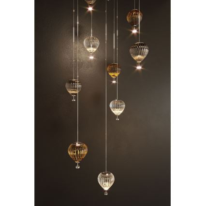 MAXLIGHT P0526D - LED Reguliuojamas pakabinamas sietynas PALLONCINI 11xLED/6W/230V diametras 45 cm permatoma/smėlio spalva/dūminis