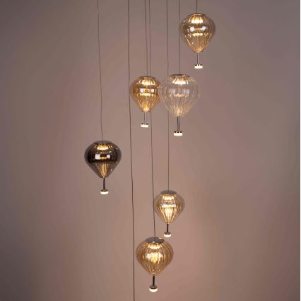 MAXLIGHT P0526D - LED Reguliuojamas pakabinamas sietynas PALLONCINI 11xLED/6W/230V diametras 45 cm permatoma/smėlio spalva/dūminis